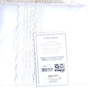 Shabby chic European sham 26x26 white nwt